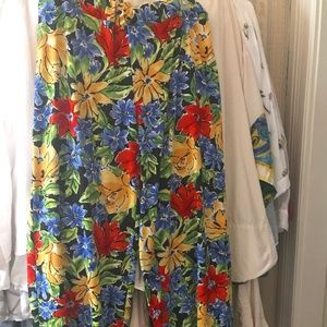 Rafaella Palazzo Pants - L Tropical Colors